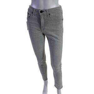 ASKKNY Womens Cotton Denim Five Pocket Mid-Rise Skinny Jeans Gray Size 27